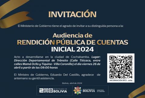 INVITACIÓN RENDICIÓN PÚBLICA DE CUENTAS INICIAL 2024